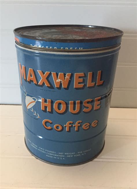 1800 antique metal maxwell house international cafe drink container|Maxwell House Coffee Can Vintage for sale .